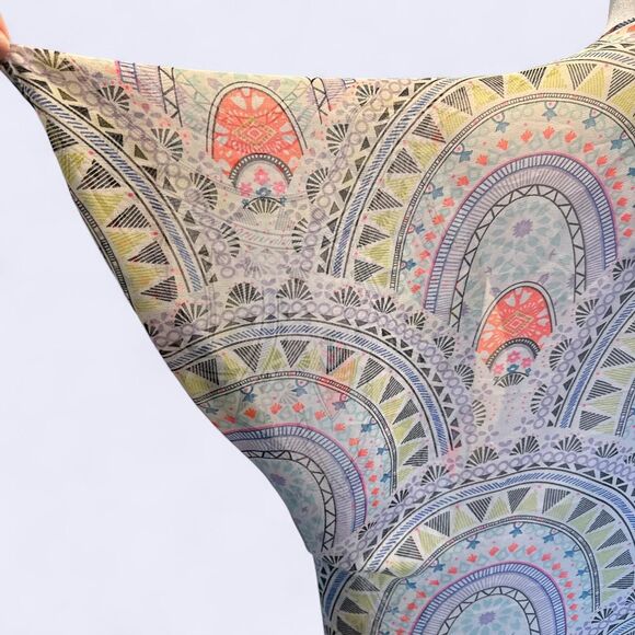 Mudd Sheer lightweight Cover-up, boho vibe kimono, One-Size festival Swim casual - Picture 6 of 7